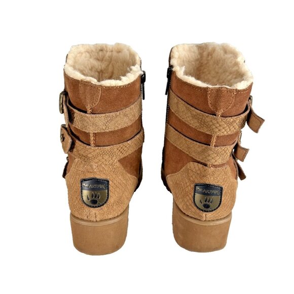 Bearpaw Lucy Women’s Wedge Boots Hickory Suede Shearling Lined Size 8 NeverWet - Picture 7 of 14